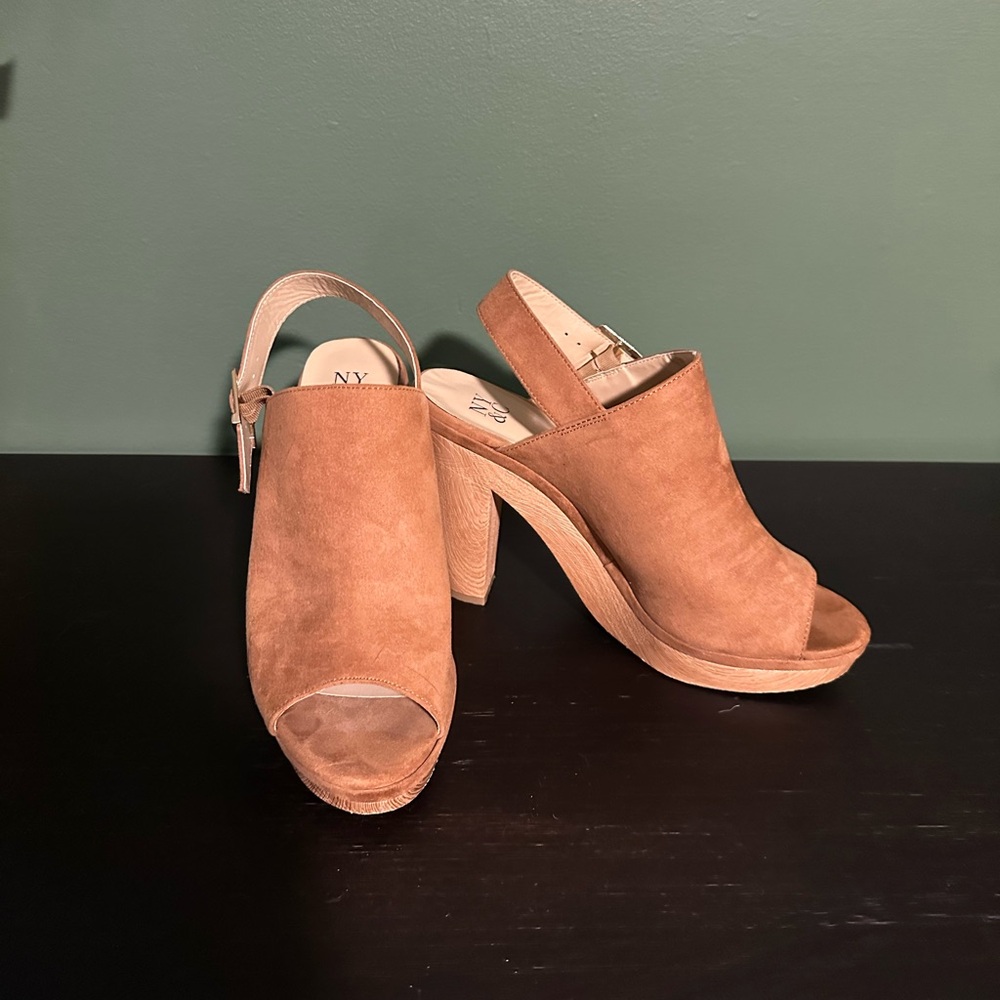 Faux Suede Open Toe Clog